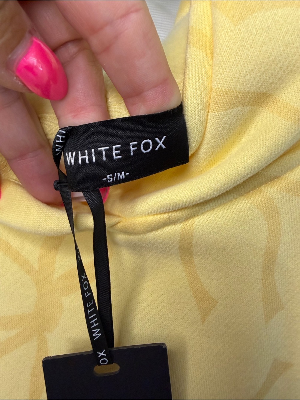 White Fox NWT Lemon Bow Hoodie Oversized- Small/Medium - Picture 4 of 7